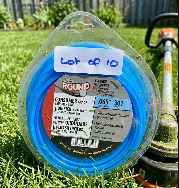 Lot of 10 Round Trimmer Line .065" 30ft Blue