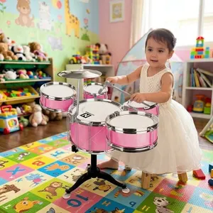 Wuxinren Jazz Drums Pink Drum Set For Kids