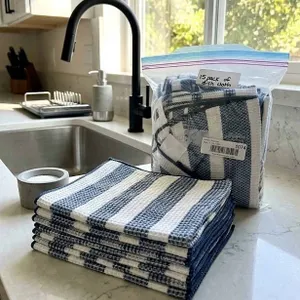 15 Pack Assorted Blue And White Dish Cloths