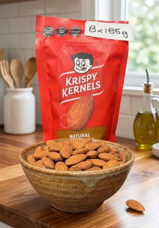 Krispy Kernels Natural Almonds 8 x 185g