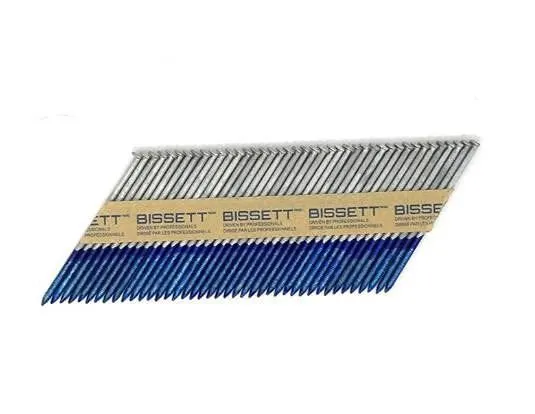 Bissett 3"x.120 Ring Shank 31° Stick Nails Box