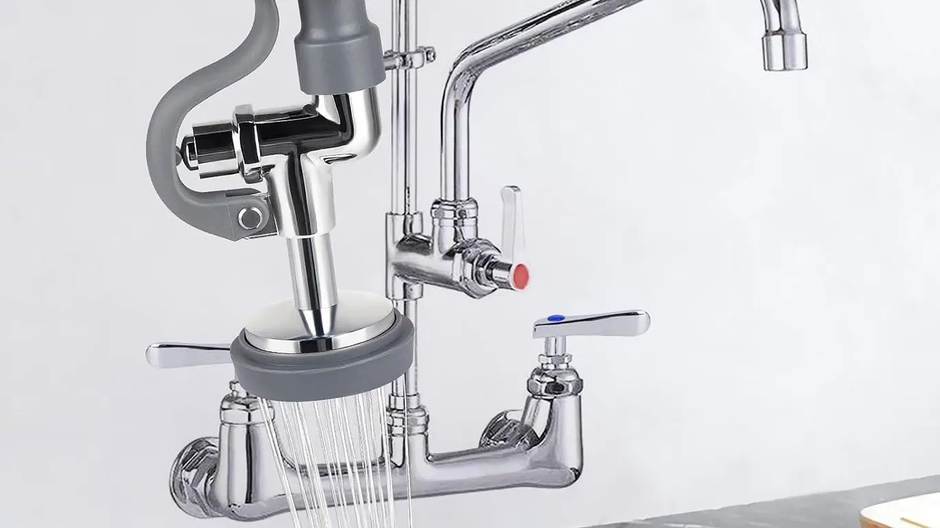 Pre Rinse Sprayer Pull Down Spray Valve with Handle Grip Assembly Replacement Kit for Commercial Res