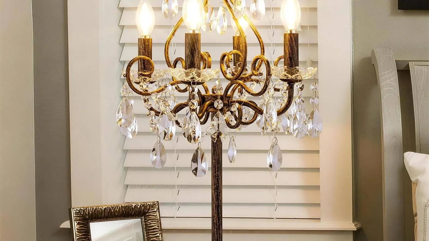 TOCHIC Crystal Table Lamp 26.2" H Antique Chandelier Lamps for Living Room