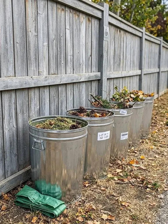 Steel Core Metal Trash Cans 75L, Lot of 4