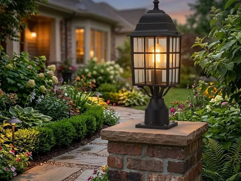 Globe Electric Merton 17.5-in Black Outdoor Post-Mounted Garden Light