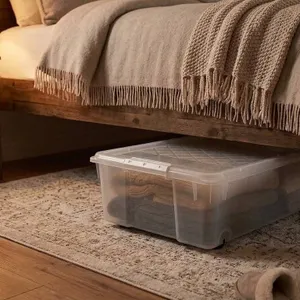 InstaView 57 Qt Latching Storage Bin w/Wheels
