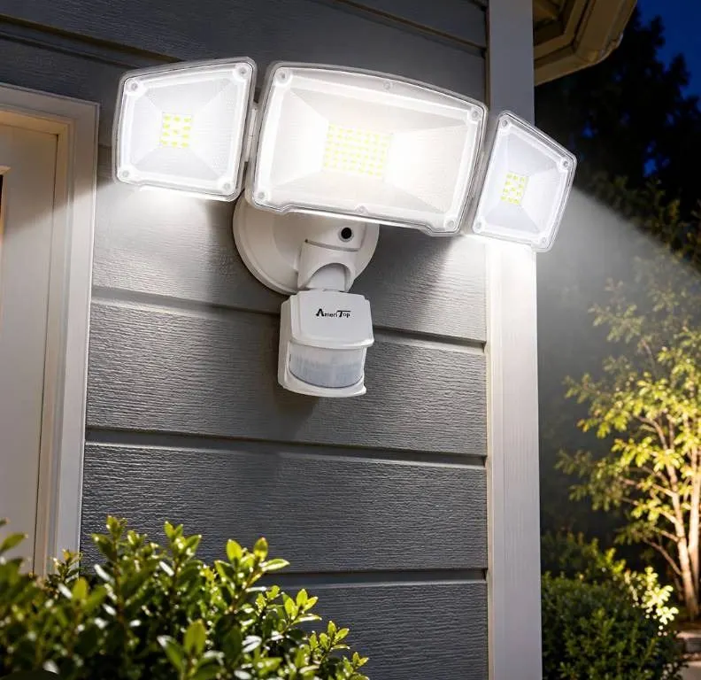 AmeriTop Three Head LED Motion Sensor Light
