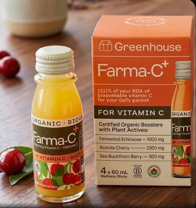 Lot of 5 - Farma-C+ Organic Vitamin C Shots 4x60ml