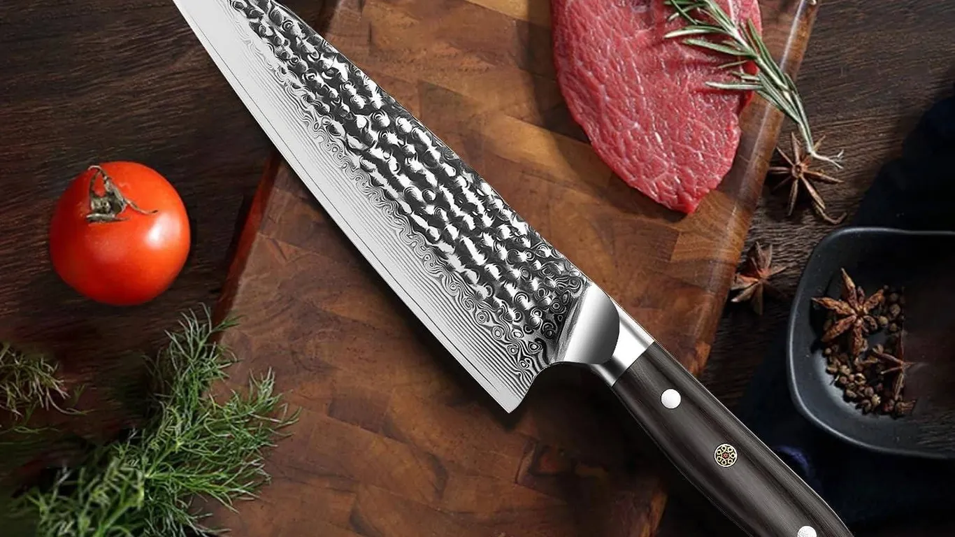 Haugo Damascus Chef Knife 8 inch: Japanese VG-10 Steel Core, Ultra-Sharp Chef Knife