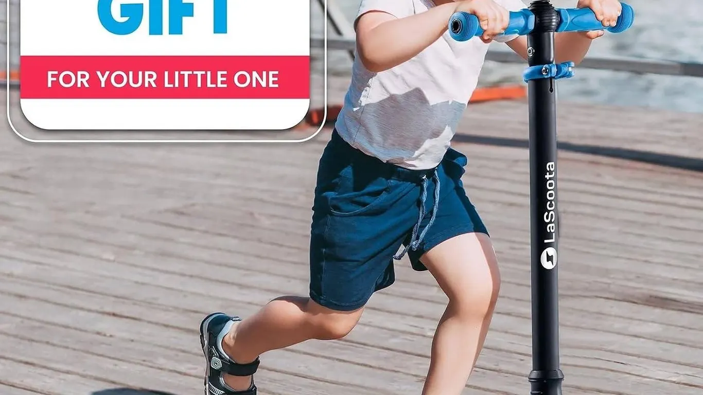LaScoota 3-Wheel Kids Scooter, Blue, Ages 3+