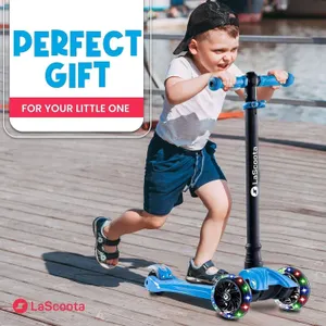 LaScoota 3-Wheel Kids Scooter, Blue, Ages 3+