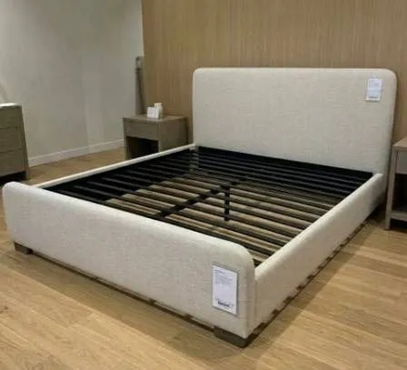 Twin Upholstered Platform Bed Light Grey
