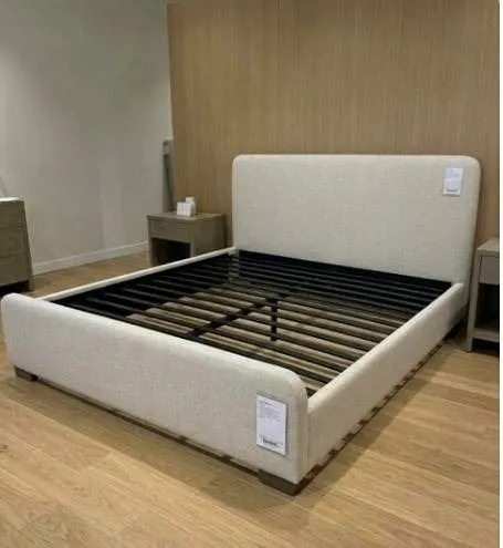 Upholstered Bed Frame Panels With Hardware *Stock photo is an approximate guess of how the bed looks