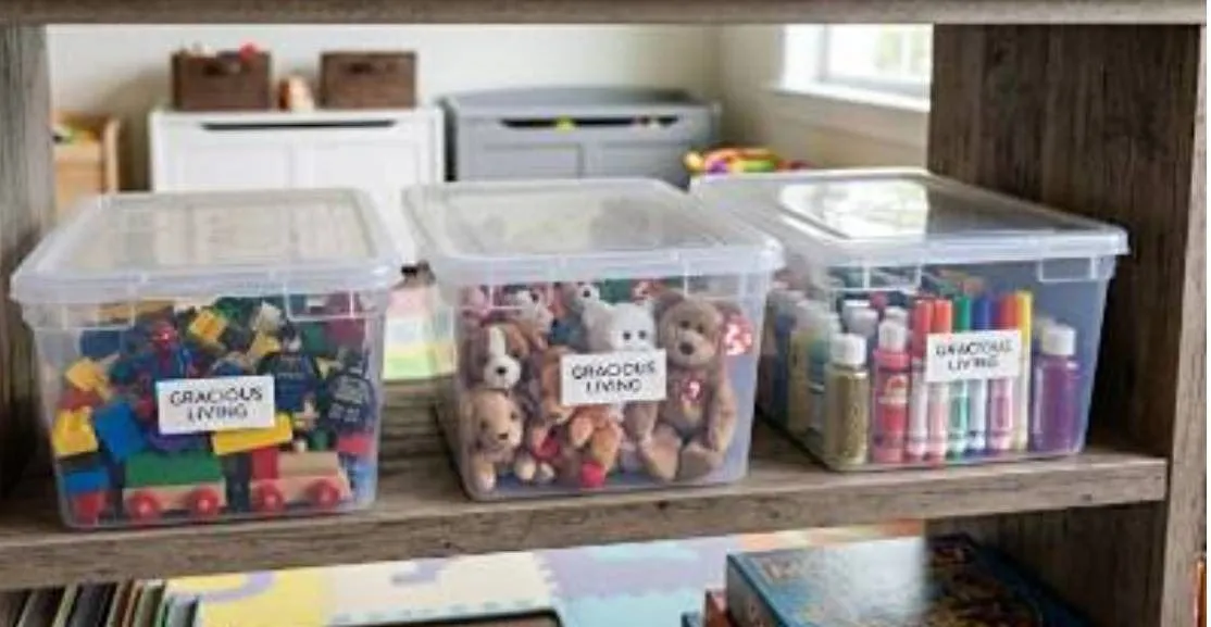 4 Gracious Living Storage Bins With 3 Lids