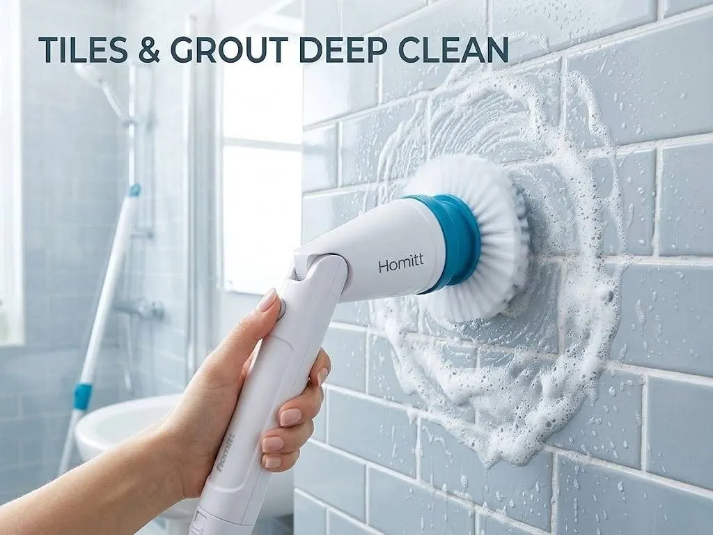 Homitt Electric Spin Scrubber With Extension