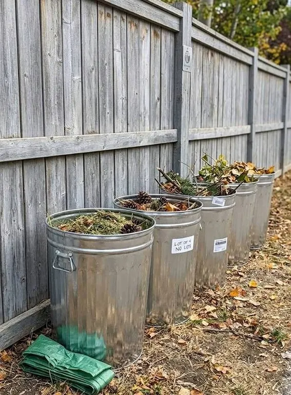 Steel Core 75L Metal Trash Cans, Lot of 4 Galvanized Steel NO LIDS