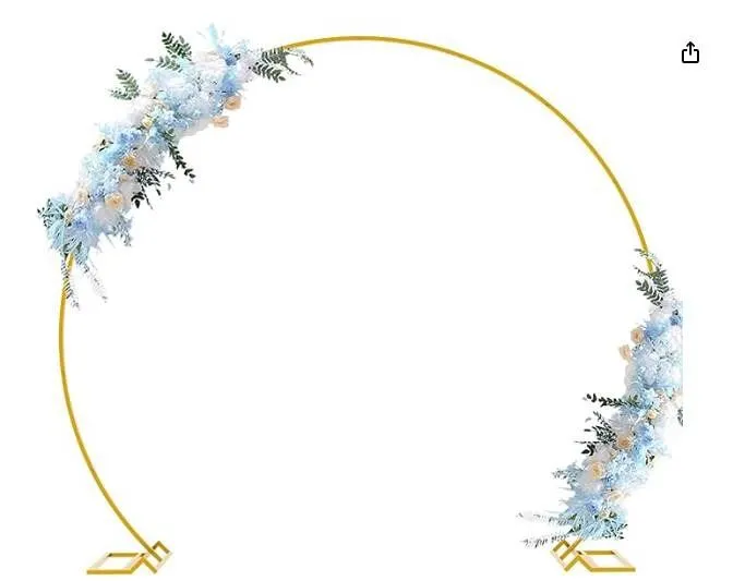 Famcet 8FT Gold Metal Arch Backdrop Stand