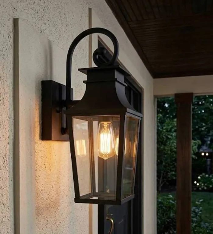 ALVIME Black Outdoor Wall Lantern Lamp