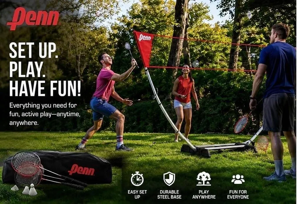 Penn Badminton Set With Net And Rackets