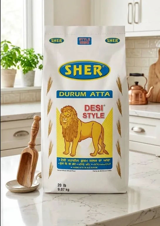 Sher Durum Atta Desi Style 20 lb Bag
