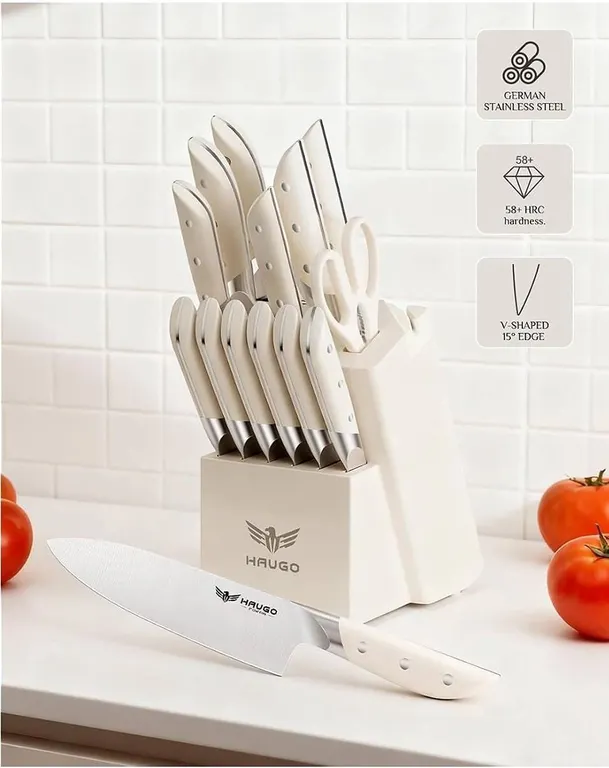 HAUGO Obsidian Series 14-Piece Knife Set