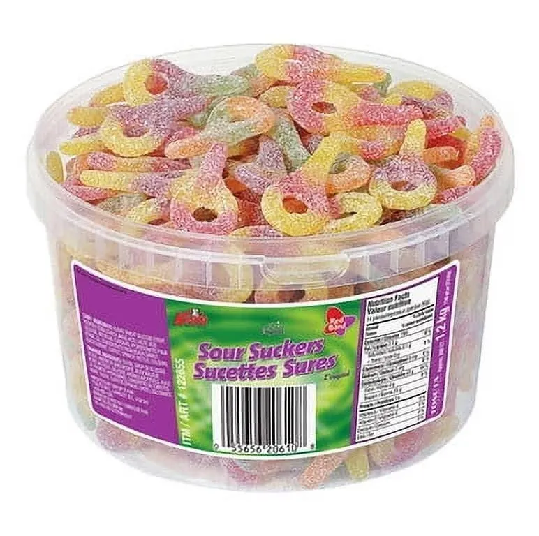 Red Band Sour Suckers Candy 1.1 kg Tub