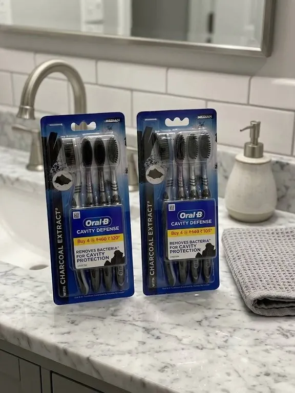 Oral-B Charcoal Cavity Defense Toothbrushes 4-Pack