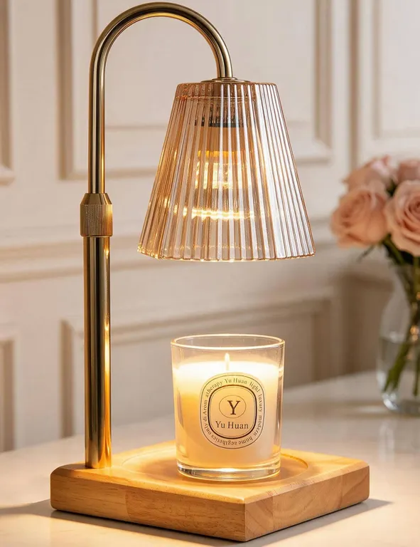 Gold Dimmable Candle Warmer Lamp with Timer