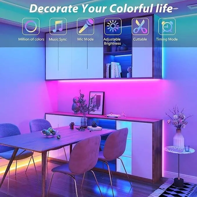 Lxyoug 65ft RGB LED Strip Light Kit with Remote