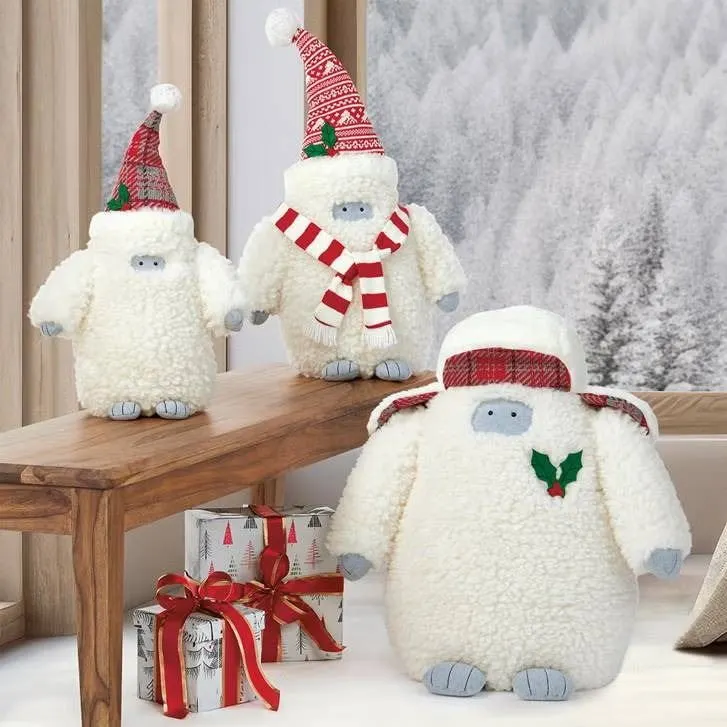 3 Plush Yeti Family Holiday Figures