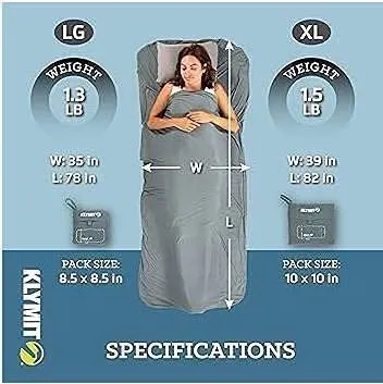 Klymit Nest LG Sleeping Bag Liner Bamboo