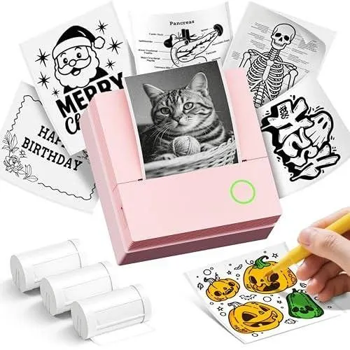 PM290C Portable Mini Sticker Printer Pink