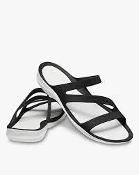 Crocs Black White Women's Sandals Size 8