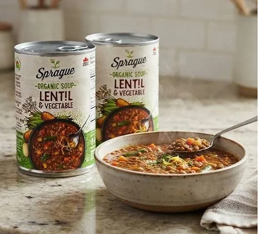 Sprague Organic Lentil Vegetable Soup 8 x 398ml
