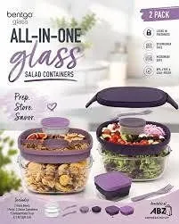 Bentgo 2-Pack Glass Salad Container Set