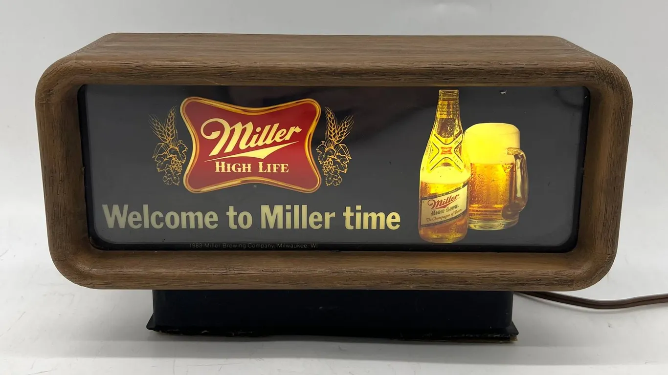 Miller High Life "Miller Time" Beer Light Sign