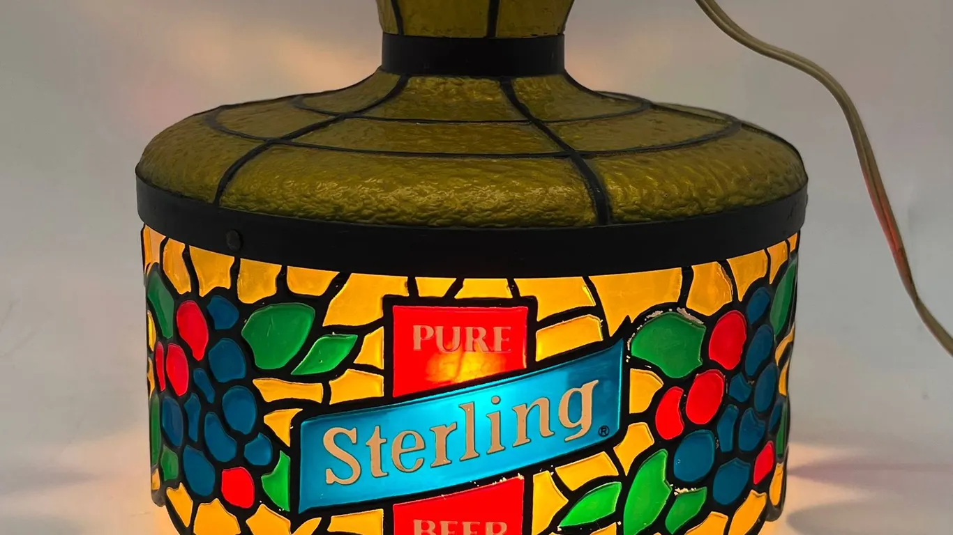 Sterling Beer Stained Glass Bar Light
