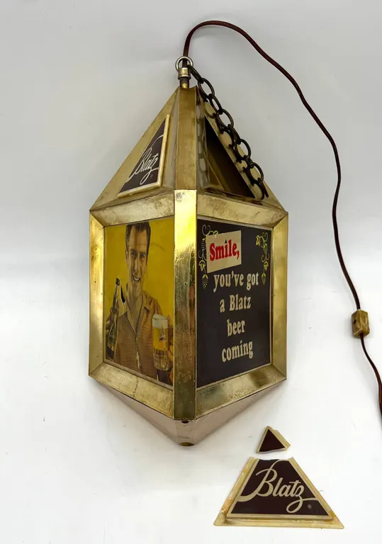 Vintage Blatz Beer Light Hanging Sign