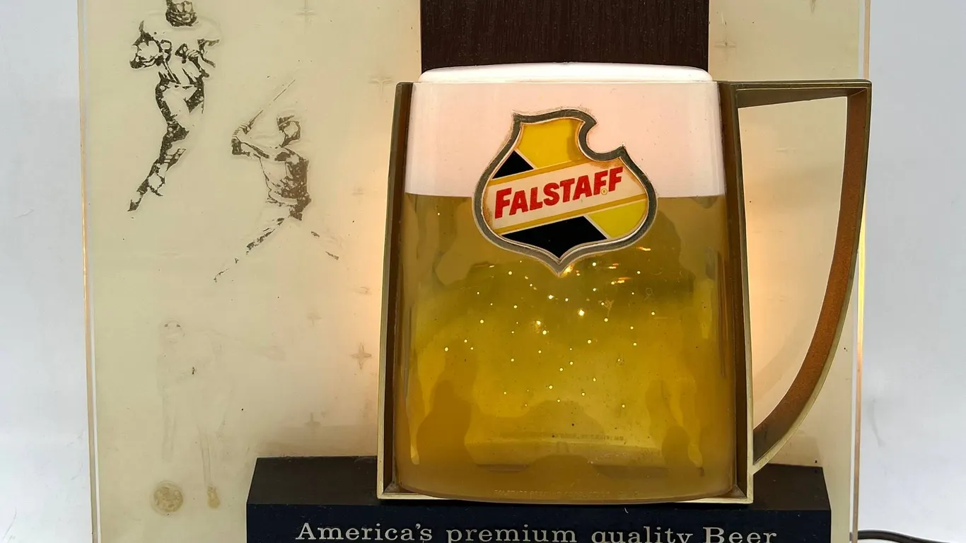 Falstaff Beer Light Mug Sign Football Theme