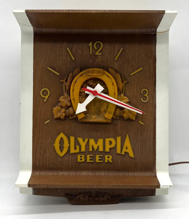 Olympia Beer Lighted Wall Clock Sign