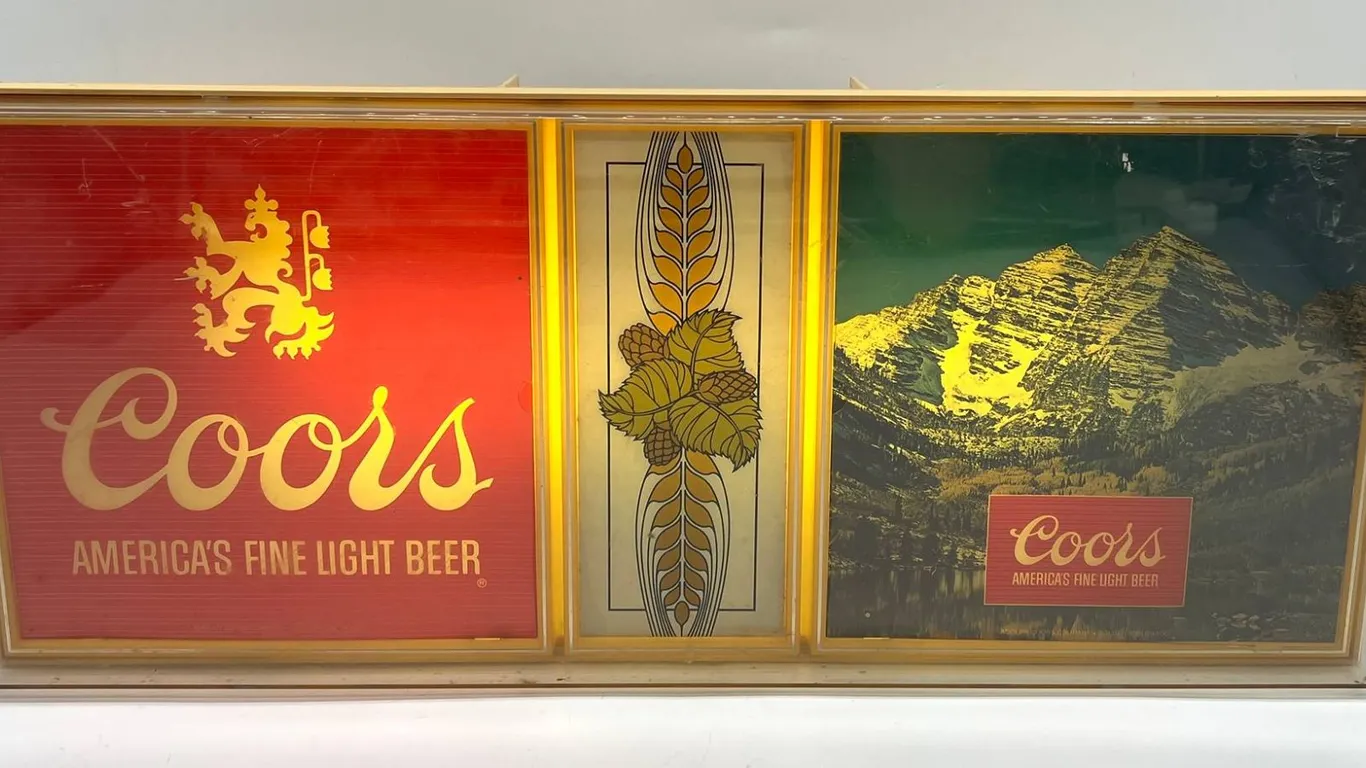 Vintage Coors Lighted Beer Bar Sign
