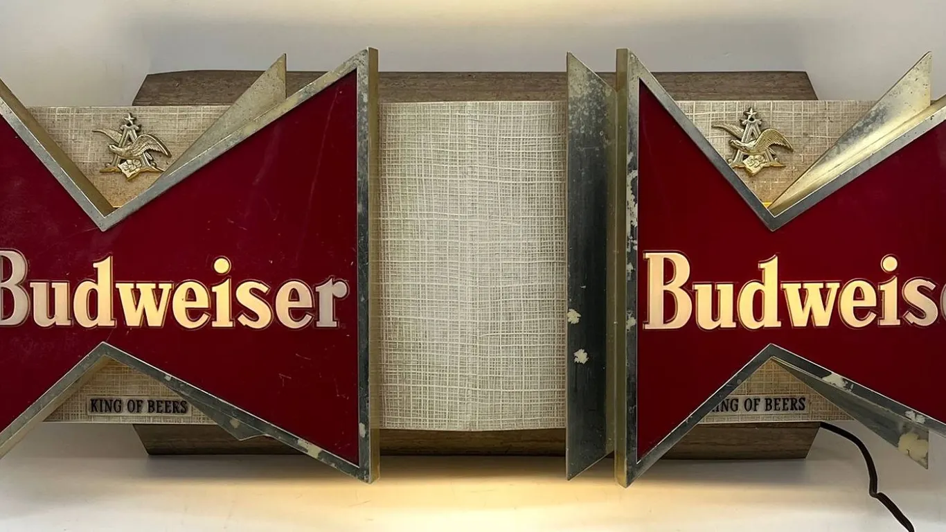 Vintage Budweiser Beer Light Double Sign