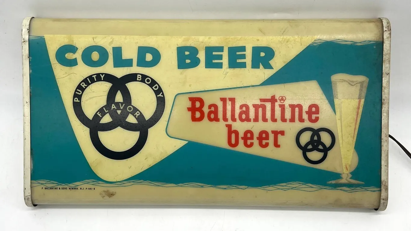 Ballantine Beer Cold Beer Lighted Sign