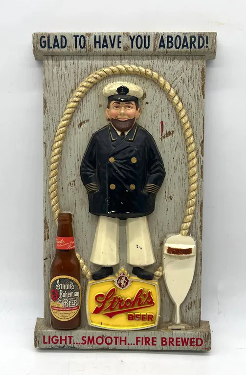 Stroh's Nautical Beer Light Sign Plaque