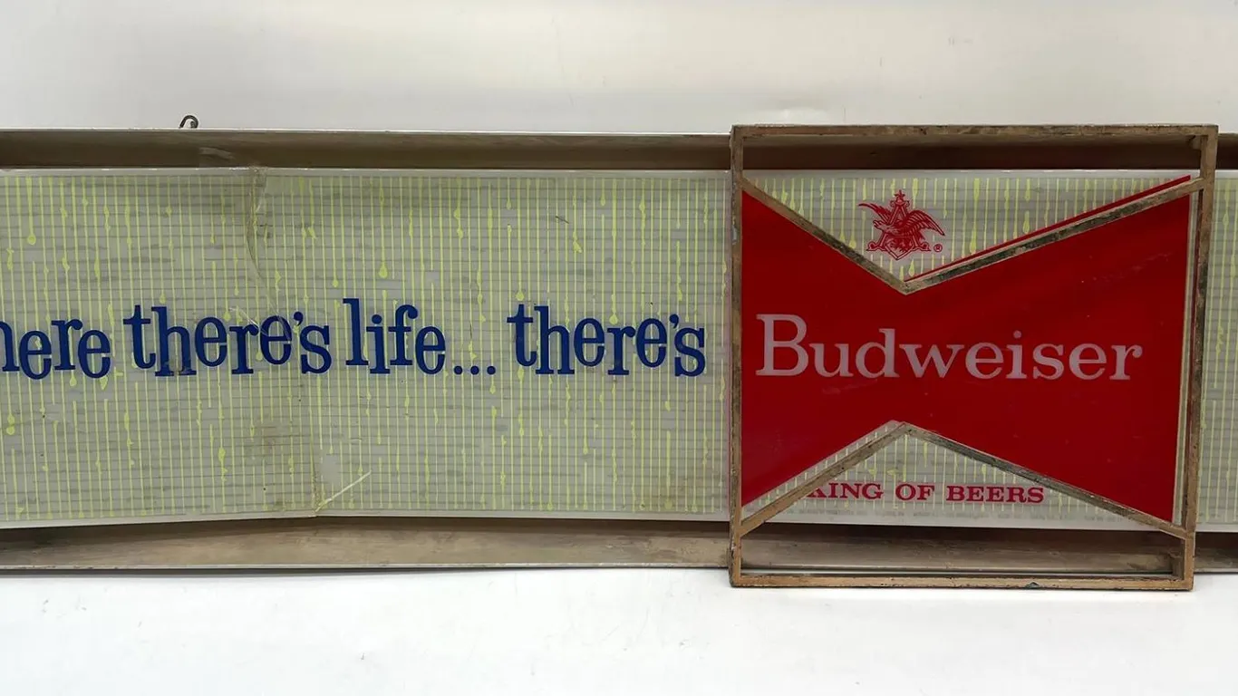 Vintage Budweiser Beer Light Sign 25"