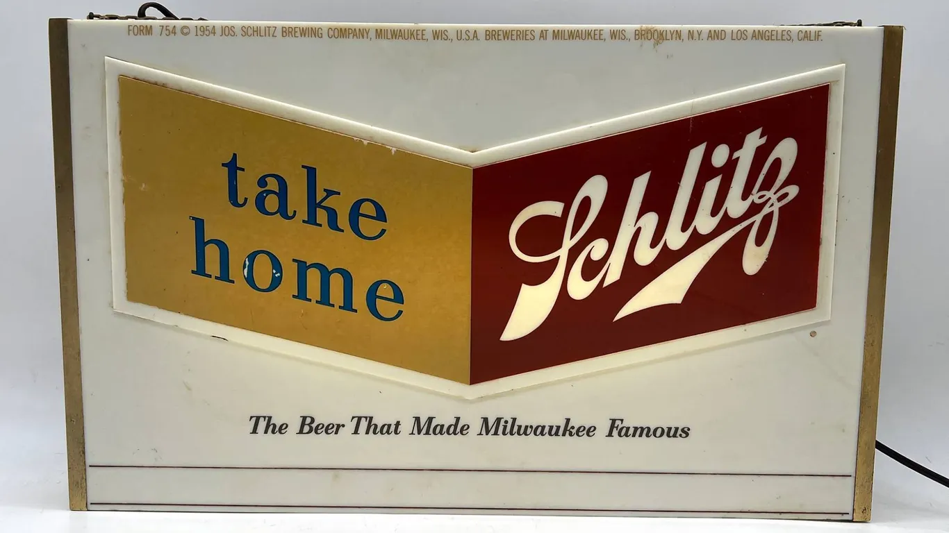Schlitz Beer Lighted Bar Sign, Take Home