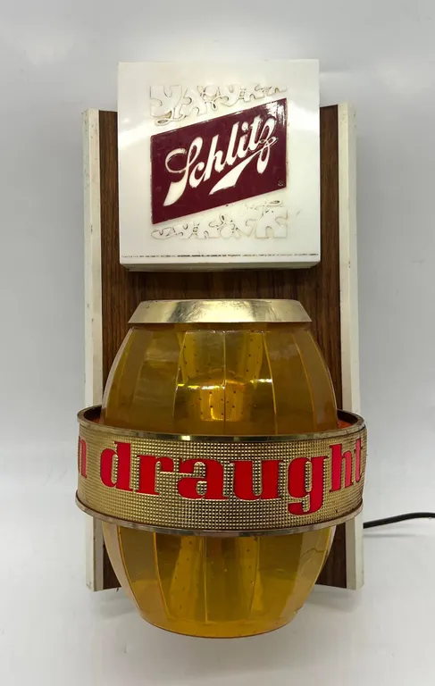 Schlitz Beer Light Barrel Wall Sign Vintage