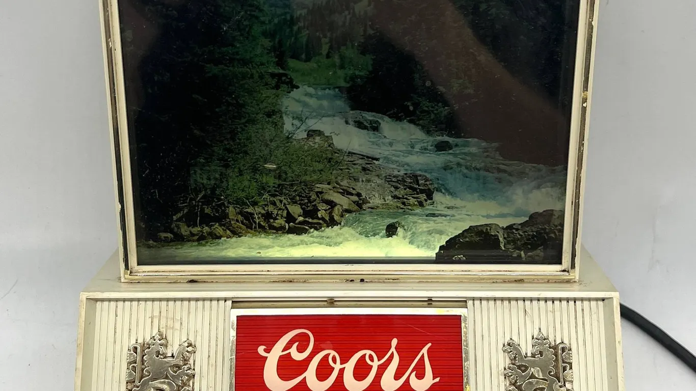 Vintage Coors Lighted Beer Sign Display