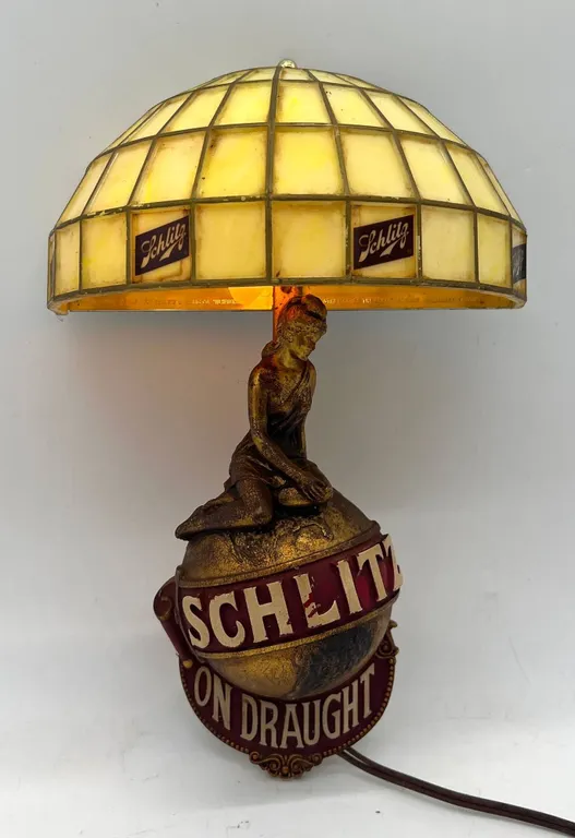 Vintage Schlitz Beer Light With Globe Lamp