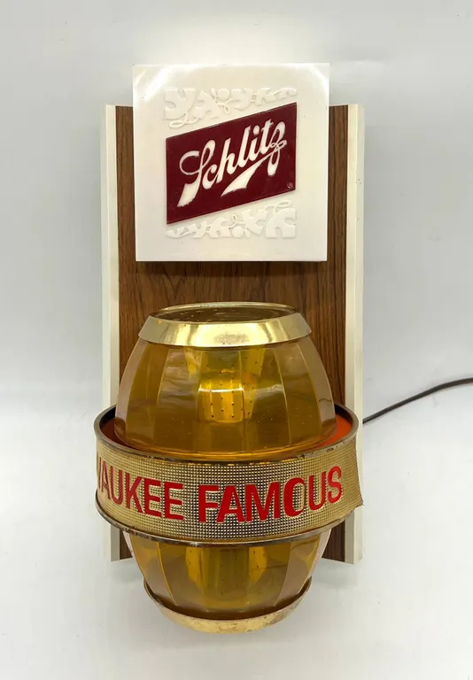 Schlitz Milwaukee Beer Light Barrel Sign